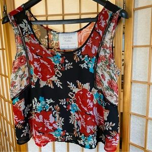 2 for $20 California Moonrise floral top  M